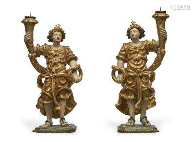 A pair of chandelier angels.