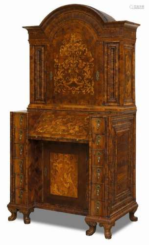 A writing desk with hutch