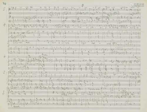 Music manuscript in his own hand for the opera