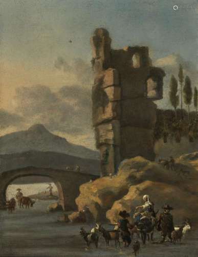 Southern Ruin Landscape with Peasant Figures