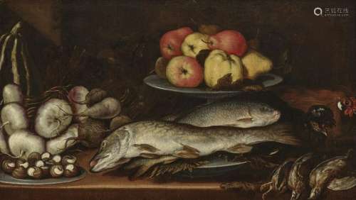 Kitchen Still Life with Fish, Snails and Fruits