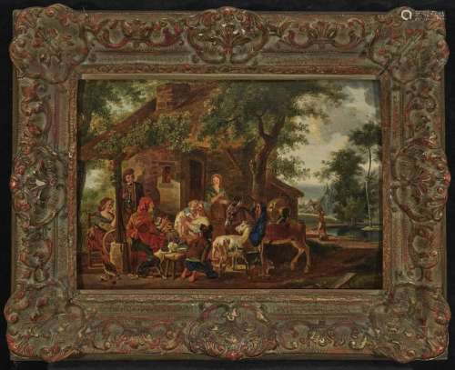 Peasant Family With Animals in Front of the Farmstead