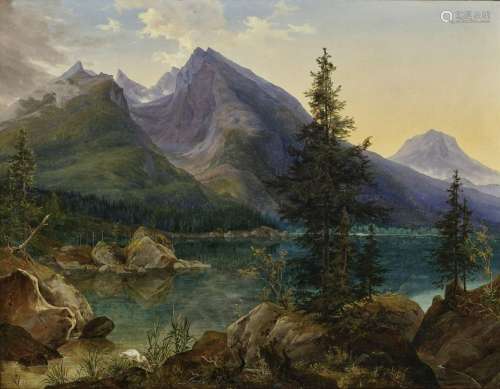 View over the Hintersee to the Watzmann