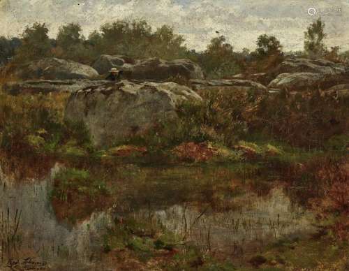 Painter in a Rocky Landscape