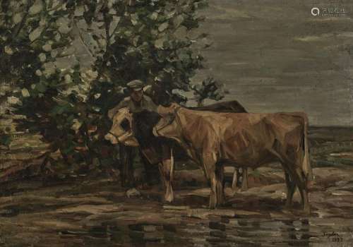 Farmer with Two Cows
