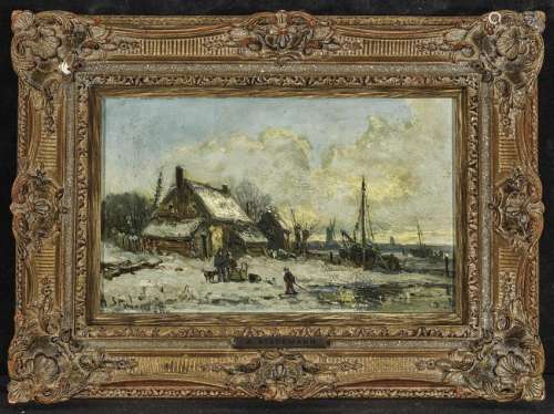 Dutch Riverside Landscape in Winter