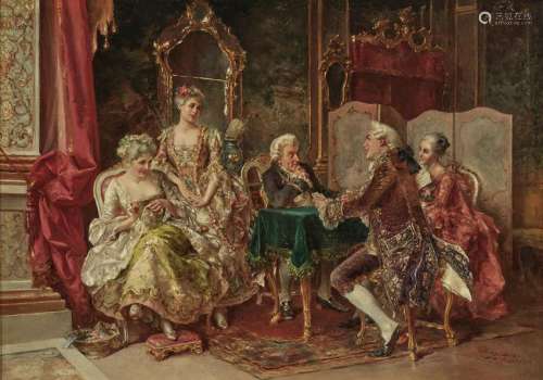 Rococo Interior with Card Players