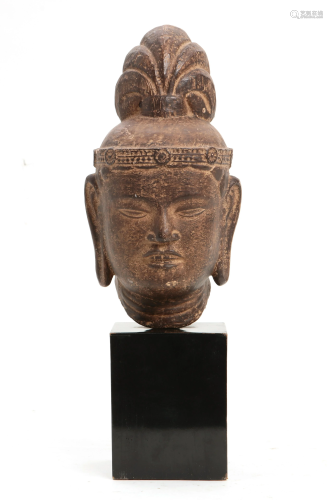 A Southeast Asian plaster head of Bodhisattva