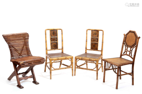 A group of four side chairs