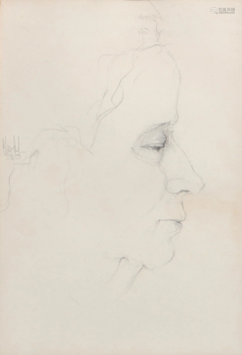 Walter Cleveland, portrait, pencil
