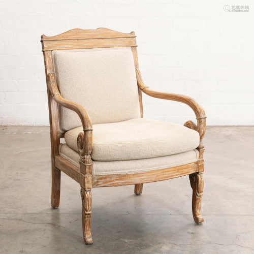 A Louis Philippe style fruitwood armchair