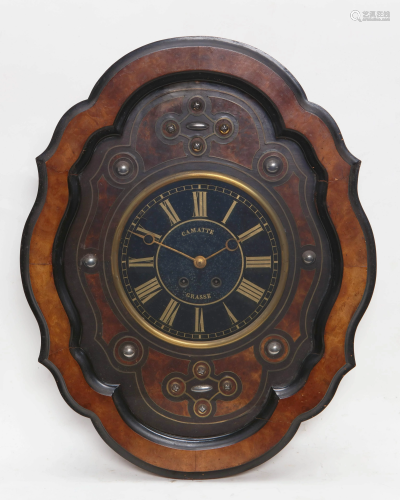 A French walnut cartel clock, Camatte Grasse