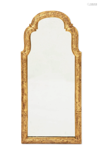 A Queen Anne style carved giltwood mirror