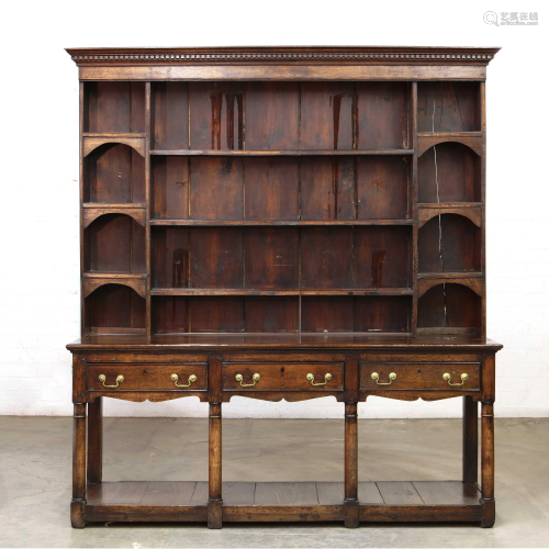 A George III oak high dresser