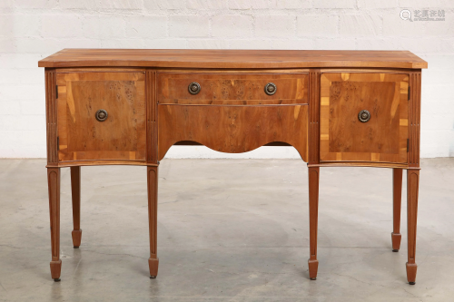 A George III style burlwood sideboard