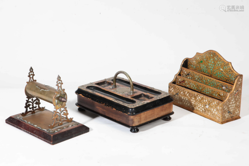 A collection of three antique desk accessories