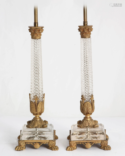 A pair of Neoclassical style table lamps