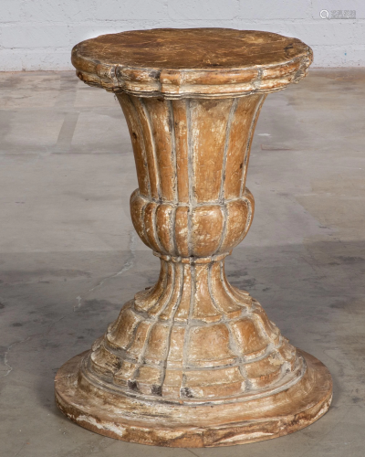 A Neoclassical style pine urn form pedestal