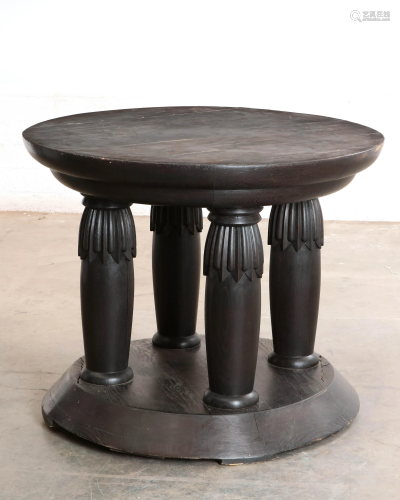 A Neoclassical style ebonized oak center table