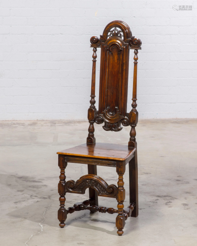 A Baroque style carved walnut side chair