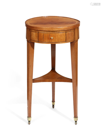 A Louis XVI inlaid mahogany table