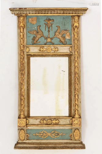 A Swedish Neoclassical painted mirror