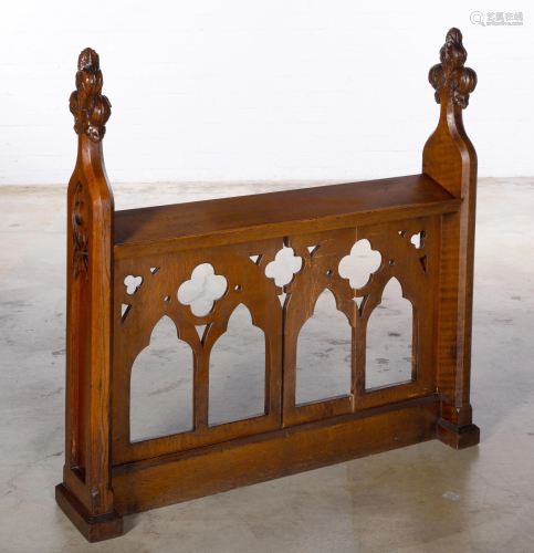 A Gothic revival carved oak chorister rail