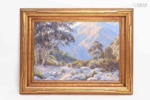 Charles Muench, oil, Eaton Canyon, Pasadena