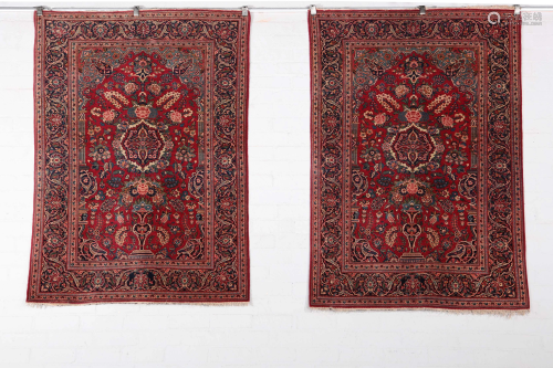 A pair of Kashan rugs, Central Persia