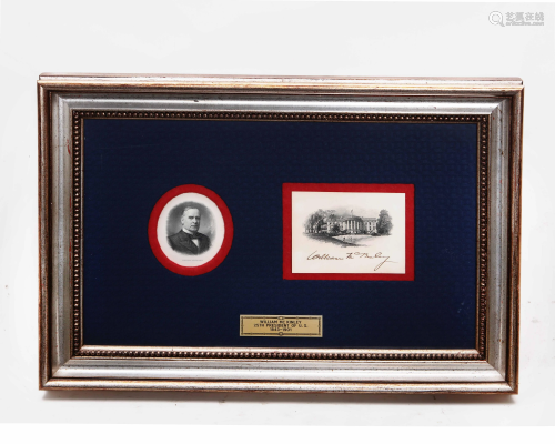 A William McKinley White House Card, signed