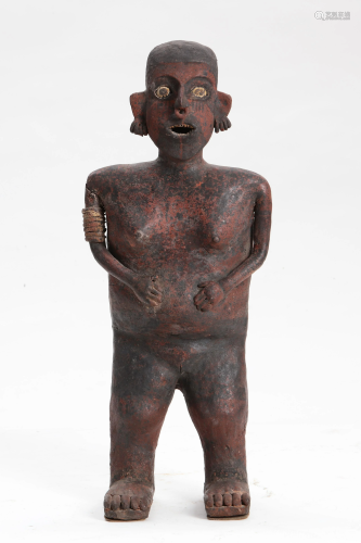 A Mesoamerican painted pottery figure