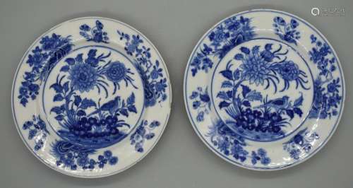 Pair of Kangxi Blue and white dish