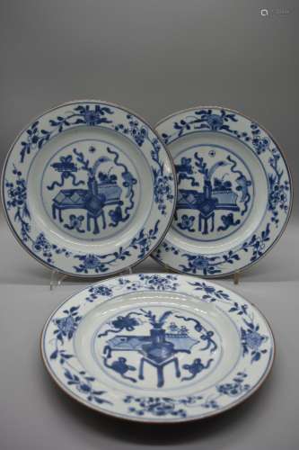 Blue and White Dinner Plate three