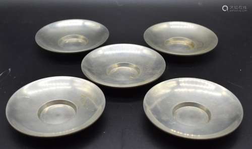 set of 5 paktong saucer