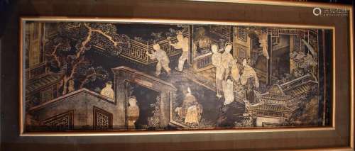 Pair of Chinese Lacquered Panel