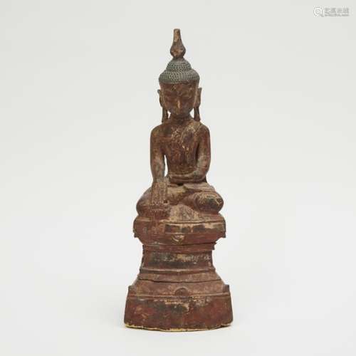 A Burmese Shan Lacquer Wood Buddha, 19th/Early 20th Century
