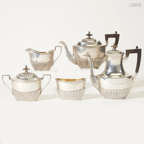 Sterling silver five-piece tea and coffee service,