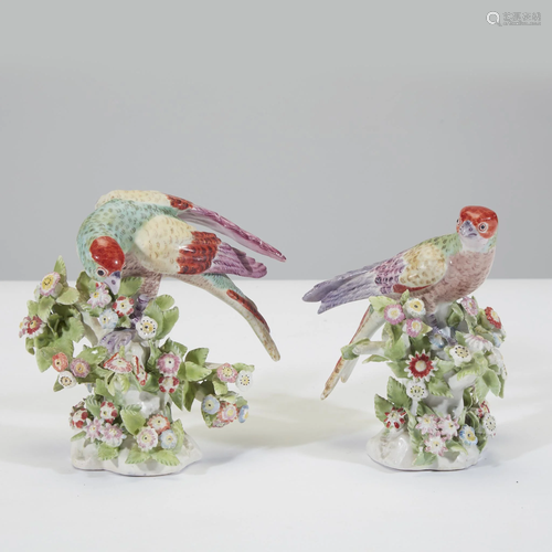 A pair of Bow porcelain hawks, circa 1765