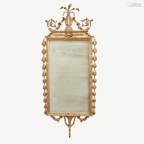 A George III giltwood wall mirror, late 18th century