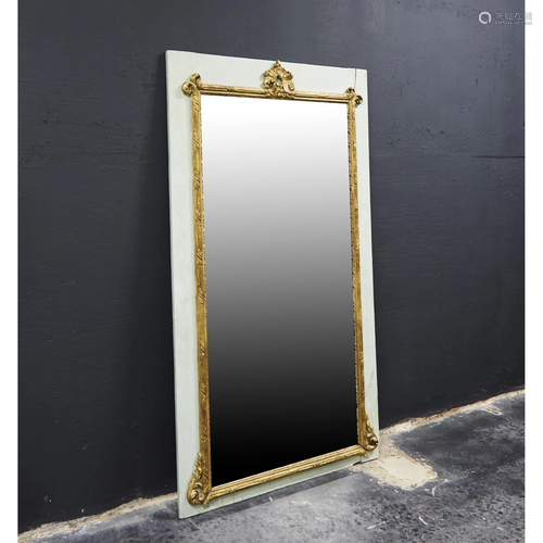 A French Louis XVI style giltwood mounted mirror,