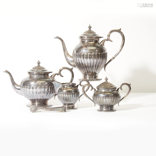 A five-piece sterling silver tea and coffee service,