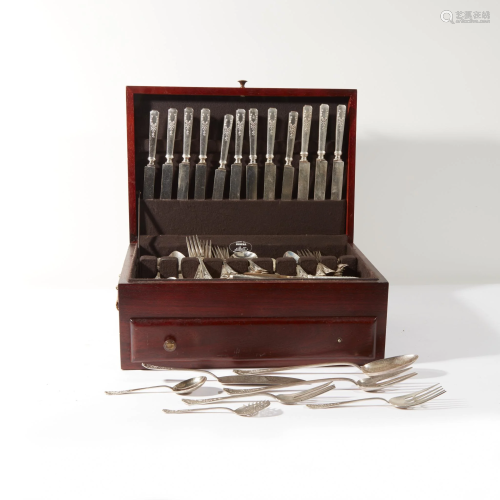 A sterling silver flatware set for twelve, Whiting Mfg.