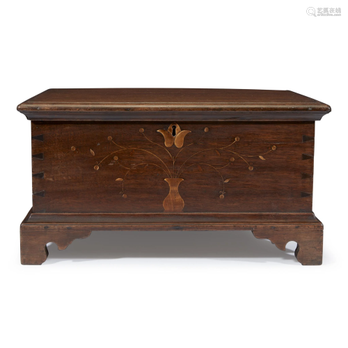 Chippendale inlaid walnut box, Chester County, P…