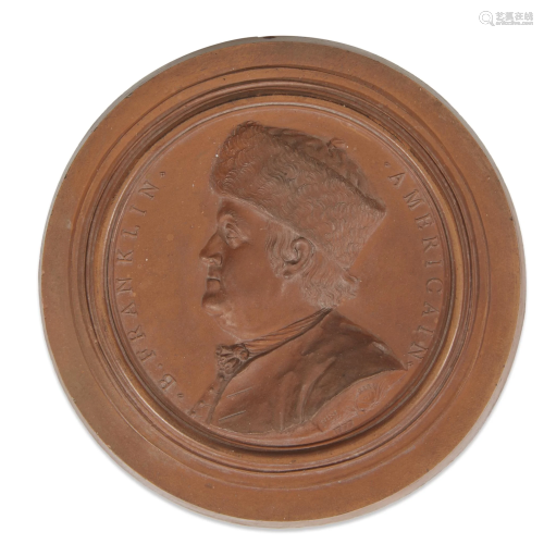 Terracotta bas-relief portrait medallion of Benjamin