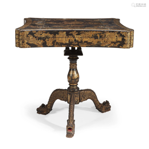 Chinese Export lacquered games table, early…