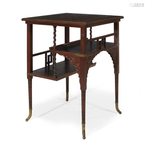 Aesthetic inlaid rosewood multi-tiered table, A…