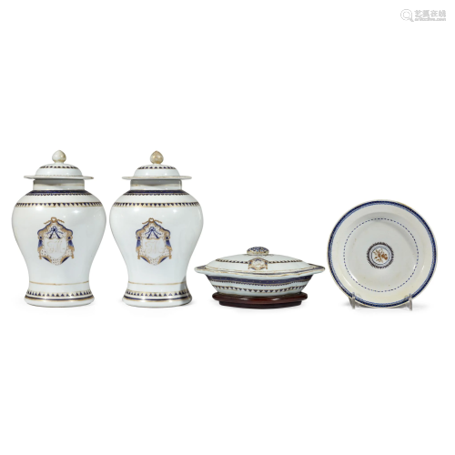 Group of four Chinese Export porcelain tablewares, l…