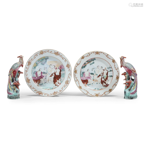 Group of four Chinese Export porcelain items, 18th and