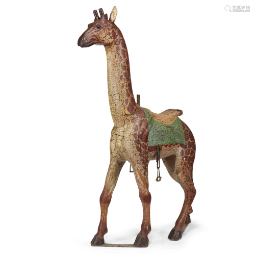 Carved and painted carousel giraffe, Carl Adolph