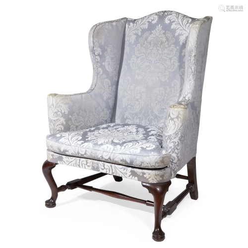 Queen Anne walnut easy chair, Boston, MA, 18th …